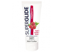 Съедобная смазка на водной основе со вкусом малины Hot Super Glide Raspberry, 75 мл