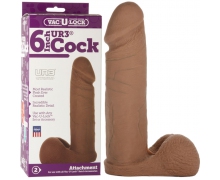 Vac-U-Lock 6" Ultraskyn Cock, мулат — реалистичная насадка из материала «живое тело» для системы Харнесс, 17.3×4.3 см