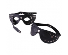 Кожаная маска с велюровой подкладкой BDSM accessories