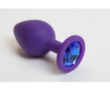 Фиолетовая силиконовая пробка с синим кристаллом, ⌀3.5 см