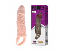 Вибрирующая насадка на пенис с подхватом для мошонки Men Extension