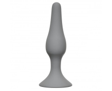 Slim Anal Plug Medium, серая — анальная пробка из силикона, 11.5×2.7 см
