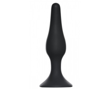 Slim Anal Plug XL, черная — анальная пробка из силикона, 15.5×3.6 см