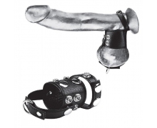 Утяжка на пенис и мошонку Cock Ring With 1.5" Ball Stretcher And Optional Weight Ring