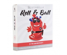 Стимулирующий презерватив-насадка Sitabella Roll & Ball Strawberry