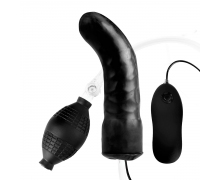 Inflatable Vibrating Curved Dildo — надувной изогнутый фалос с вибрацией и расширением, 16×3.8 см