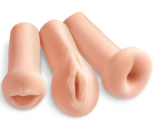 Комплект из 3 мастурбаторов: вагина, анус, ротик Extreme Toyz All 3 Holes