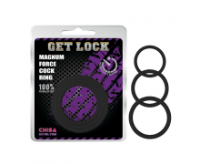Набор из 3 эрекционных колец Magnum Force Cock Ring, черный