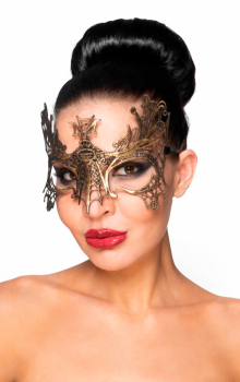 Золотистая карнавальная маска «Селена»