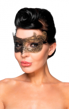 Золотистая карнавальная маска «Шедар»