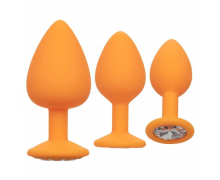 Набор из 3 анальных пробок с кристаллом Anal Toys Cheeky Gems, оранжевый