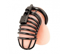 Металлическая клетка с замком Deluxe Chastity Cage