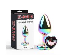 Металлическая пробка Rainbow Heart Butt Plug