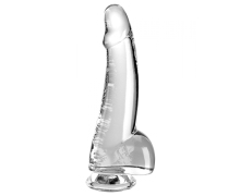 Фаллоимитатор с мошонкой на присоске Pipedream King Cock Clear 7.5’’ Cock with Balls