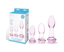 Анальный тренировочный набор из стекла Glas Rosebud Butt Plug Set