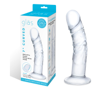 Реалистичный по форме фаллоимитатор из стекла Glas 7" Curved Realistic Glass Dildo With Veins