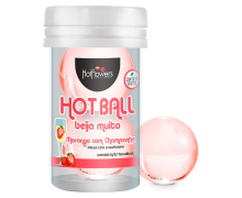 Лубрикант на масляной основе с ароматом клубники и шампанского Hot Ball Beija Muito, 6 г