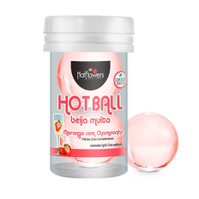 Лубрикант на масляной основе с ароматом клубники и шампанского Hot Ball Beija Muito, 6 г