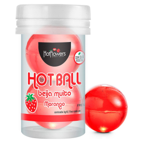 Лубрикант на масляной основе с ароматом клубники Hot Ball Beija Muito, 6 г