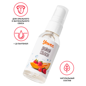 Съедобная гель-смазка со вкусом дыни и клубники Двойной Соблазн, 50 мл