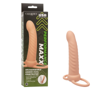 Насадка для двойного проникновения с вибрацией Rechargeable Ribbed Dual Penetrator