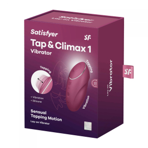 Вибростимулятор Satisfyer Tap & Climax 1, малиновый