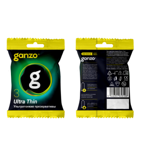 Ультратонкие презервативы Ganzo Ultra Thin Flow Pack, 3 шт.