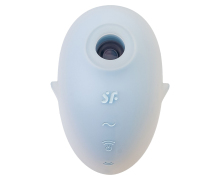 Вакуум-волновой стимулятор клитора с вибрацией Satisfyer Cutie Ghost, голубой