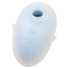 Вакуум-волновой стимулятор клитора с вибрацией Satisfyer Cutie Ghost, голубой