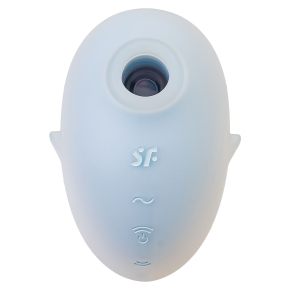 Вакуум-волновой стимулятор клитора с вибрацией Satisfyer Cutie Ghost, голубой