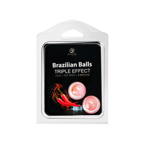 Набор из 2 шариков с массажным маслом с тройным эффектом Brazilian Balls