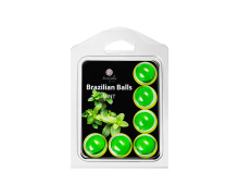 Набор из 6 шариков с массажным маслом с ароматом мяты Brazilian Balls