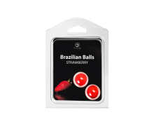 Набор из 2 шариков с массажным маслом с ароматом клубники Brazilian Balls