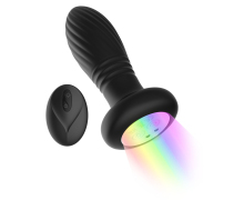 Анальная пробка с вибрацией и LED-подсветкой Thrusting Anal Plug