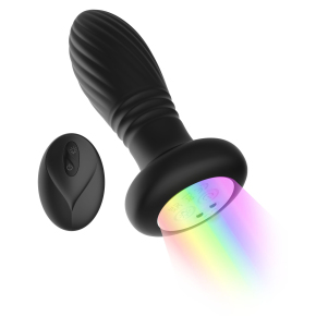 Анальная пробка с вибрацией и LED-подсветкой Thrusting Anal Plug