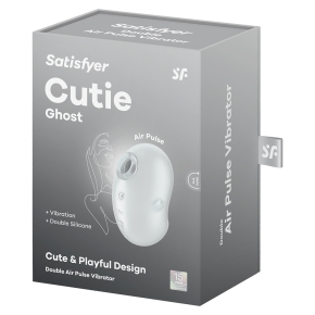 Вакуум-волновой стимулятор клитора с вибрацией Satisfyer Cutie Ghost, белый