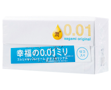 Полиуретановые увлажненные презервативы Sagami Original 0.01 Extra Lub, 12 шт.