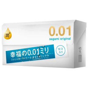 Увлажненные презервативы Sagami Original 0.01 Extra Lub, 12 шт.