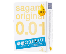 Полиуретановые увлажненные презервативы Sagami Original 0.01 Extra Lub, 2 шт.