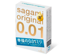 Увлажненные презервативы Sagami Original 0.01 Extra Lub, 2 шт.