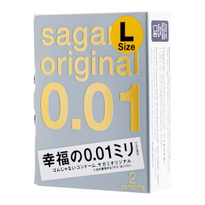 Полиуретановые презервативы Sagami Original 0.01 L-size, 2 шт.