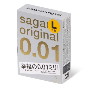 Полиуретановые презервативы Sagami Original 0.01 L-size, 2 шт.