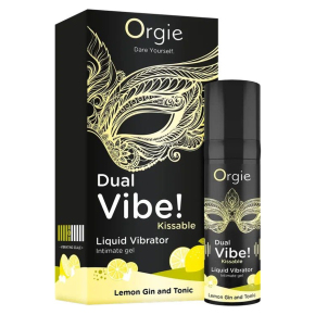 Съедобный жидкий вибратор со вкусом лимонного джина с тоником Dual Vibe! Lemon Gin and Tonic, 15 мл