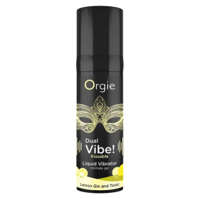 Съедобный жидкий вибратор со вкусом лимонного джина с тоником Dual Vibe! Lemon Gin and Tonic, 15 мл