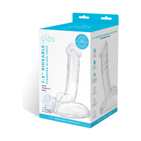 Стеклянный фаллоимитатор на подставке 7.5’’ Rideable Standing Glass Cock With Stability Base