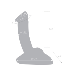 Стеклянный фаллоимитатор на подставке 7.5’’ Rideable Standing Glass Cock With Stability Base