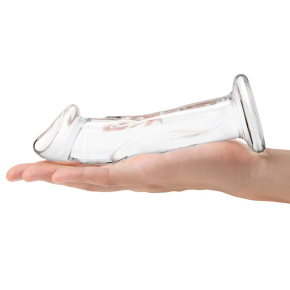 Стеклянный фаллоимитатор 6’’ Glass Dildo With Veins & Flat Base