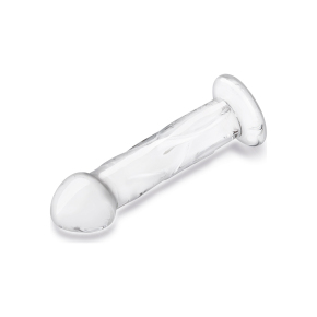Стеклянный фаллоимитатор 6’’ Glass Dildo With Veins & Flat Base