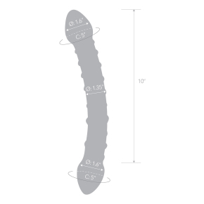 Двусторонний стеклянный фаллоимитатор 12’’ Girthy Double Trouble Glass Dildo