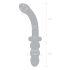 Изогнутый стеклянный фаллоимитатор 12’’ Girthy Ribbed G-Spot Glass Dildo With Handle Grip Double Ended